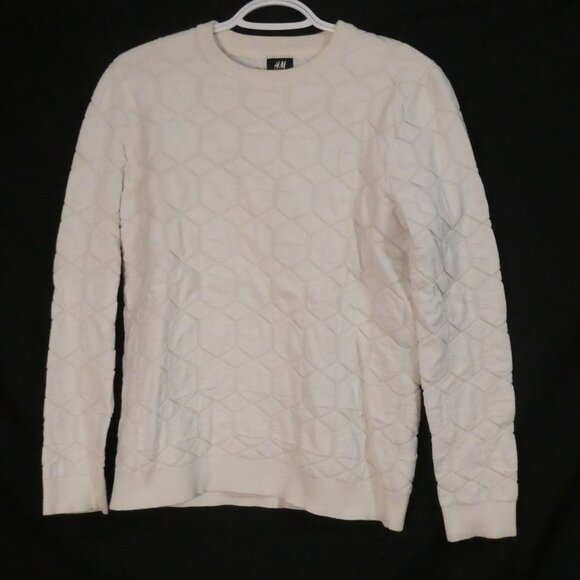 H&M | small | White Geometric Pattern Crew Neck Sweater - Picture 1 of 14